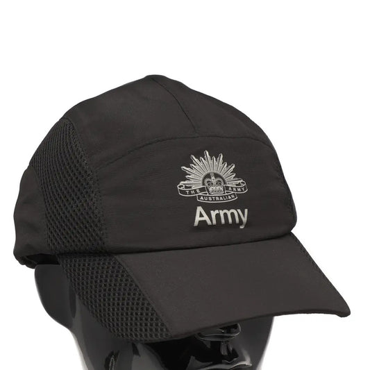 Experience ultimate comfort and advanced moisture-wicking with the lightweight polyester material of the Australian Army Active Cap. Enhanced cooling is achieved with mesh vents on each side. Achieve a secure and customized fit with the adjustable quick-release strap. Stay cool, comfortable, www.defenceqstore.com.au