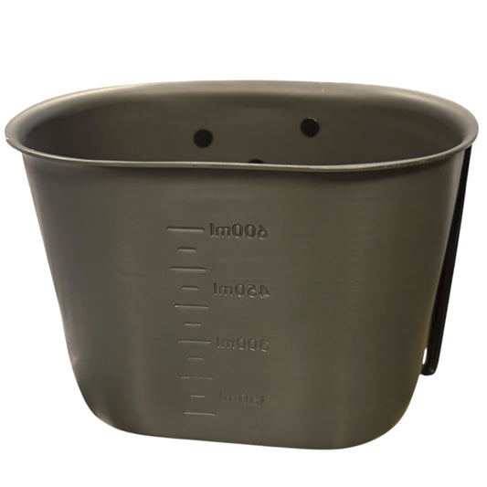 Built tough for field operations, this authentic Australian Army Cadet canteen cup delivers reliable hydration wherever your adventures lead. The 650ml capacity strikes the perfect balance between portability and practicality, while the anodised aluminium construction resists corrosion and handles rigorous use without compromise. www.defenceqstore.com.au
