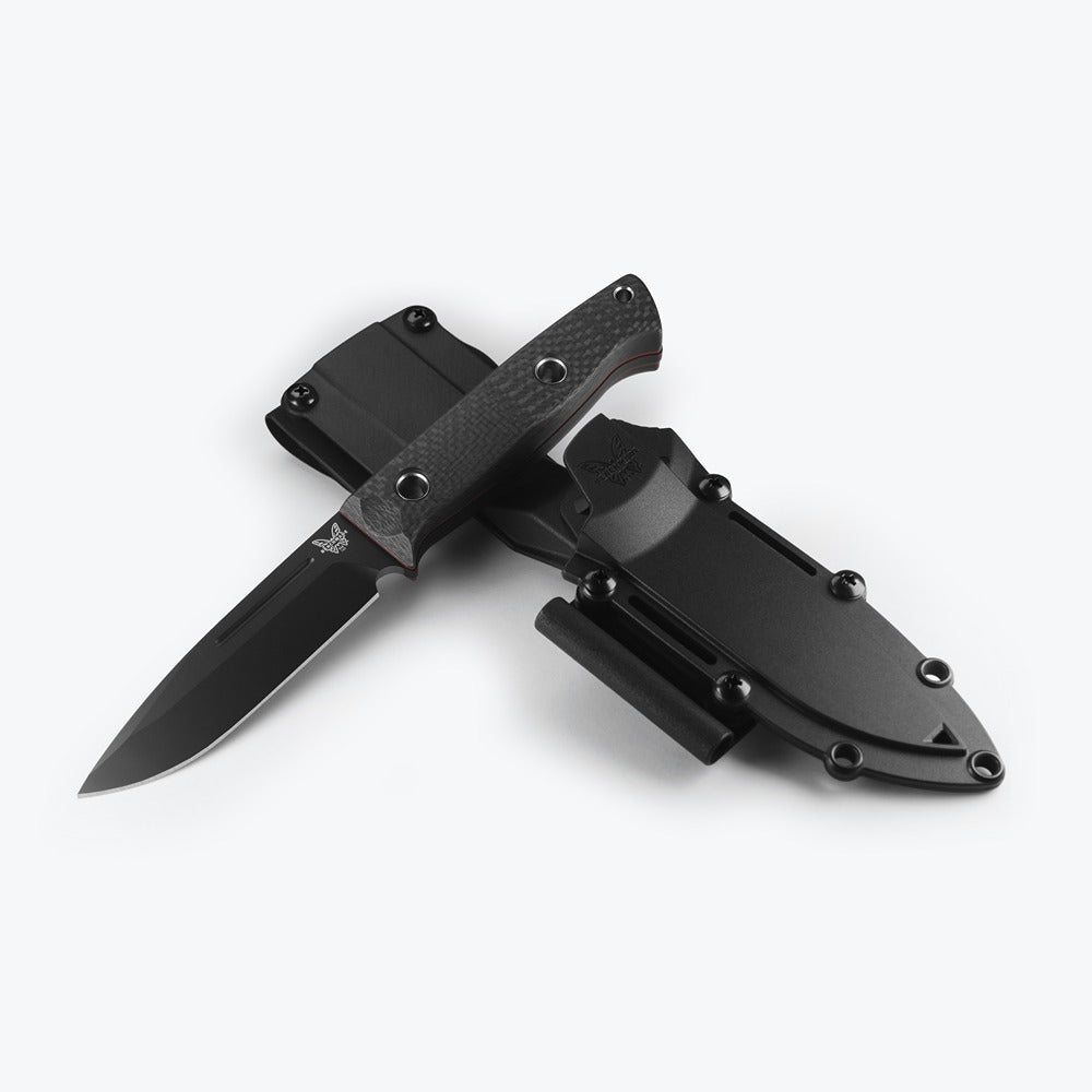 Channel your inner survivalist with the sleek 163BK Bushcrafter, a modern bushcraft fixed blade reimagined as a premium variant to Benchmade's original 162 model designed by Shane Sibert. www.defenceqstore.com.au