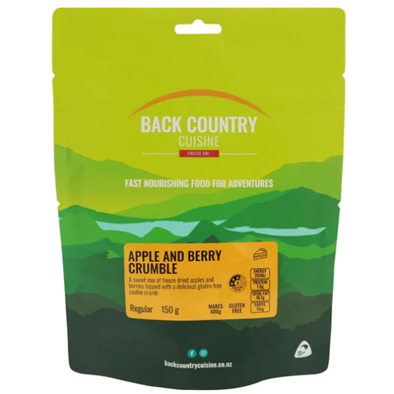 A sweet mix of freeze dried apples and berries topped with a delicious gluten free cookie crumble. www.defenceqstore.com.au