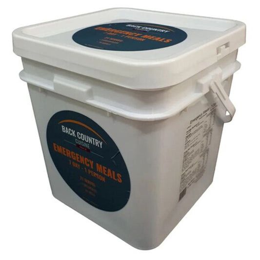  Each bucket comes with a breakfast, lunch and a dinner meal. The meals are our small meals so they don’t take up too much space and will get you through the emergency. www.defenceqstore.com.au