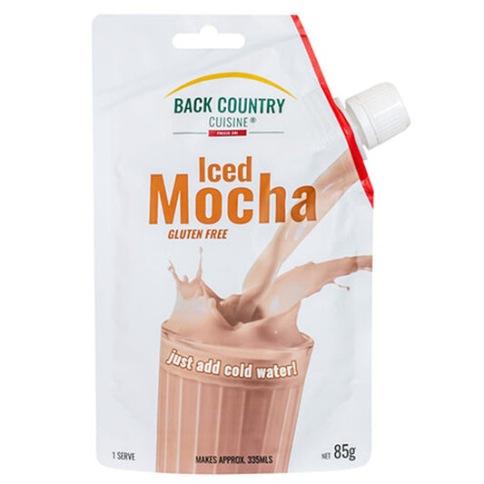 Indulge in Back Country Cuisine's iced mocha, a mouthwatering blend of rich chocolate and bold coffee flavors, mixed with creamy soft serve for a delicious and convenient on-the-go treat. www.defenceqstore.com.au