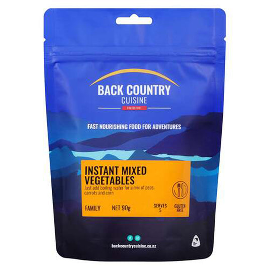 Experience instant satisfaction with our Back Country Cuisine Freeze Dried Meal Instant Mixed Vegetables! Simply add boiling water and savor the perfect blend of peas, carrots, and corn. Your taste buds will thank you. www.defenceqstore.com.au