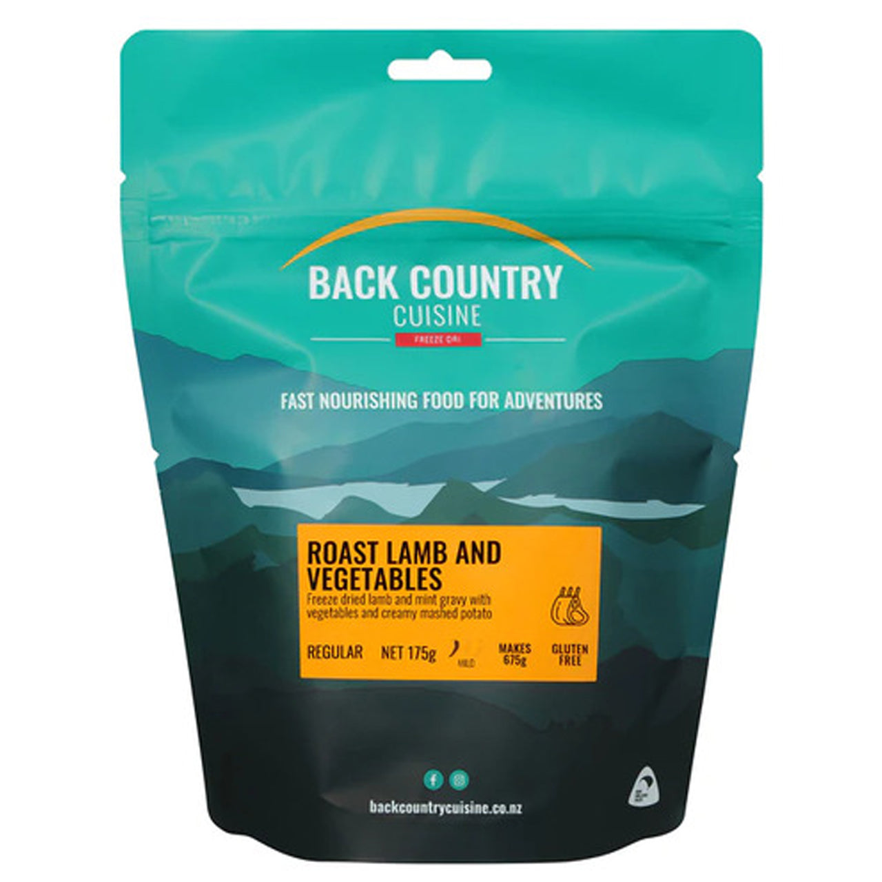 Back Country Cuisine Freeze Dried Meal Roast Lamb & Vegetables www.defenceqstore.com.au