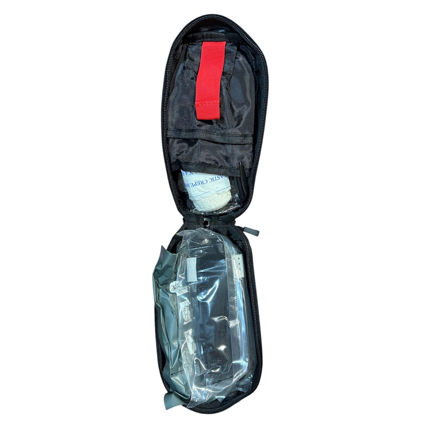 The Basic Combat Trauma Kit With Black Pouch Bundle is for emergency treatment for one person in case of injury. www.defenceqstore.com.au