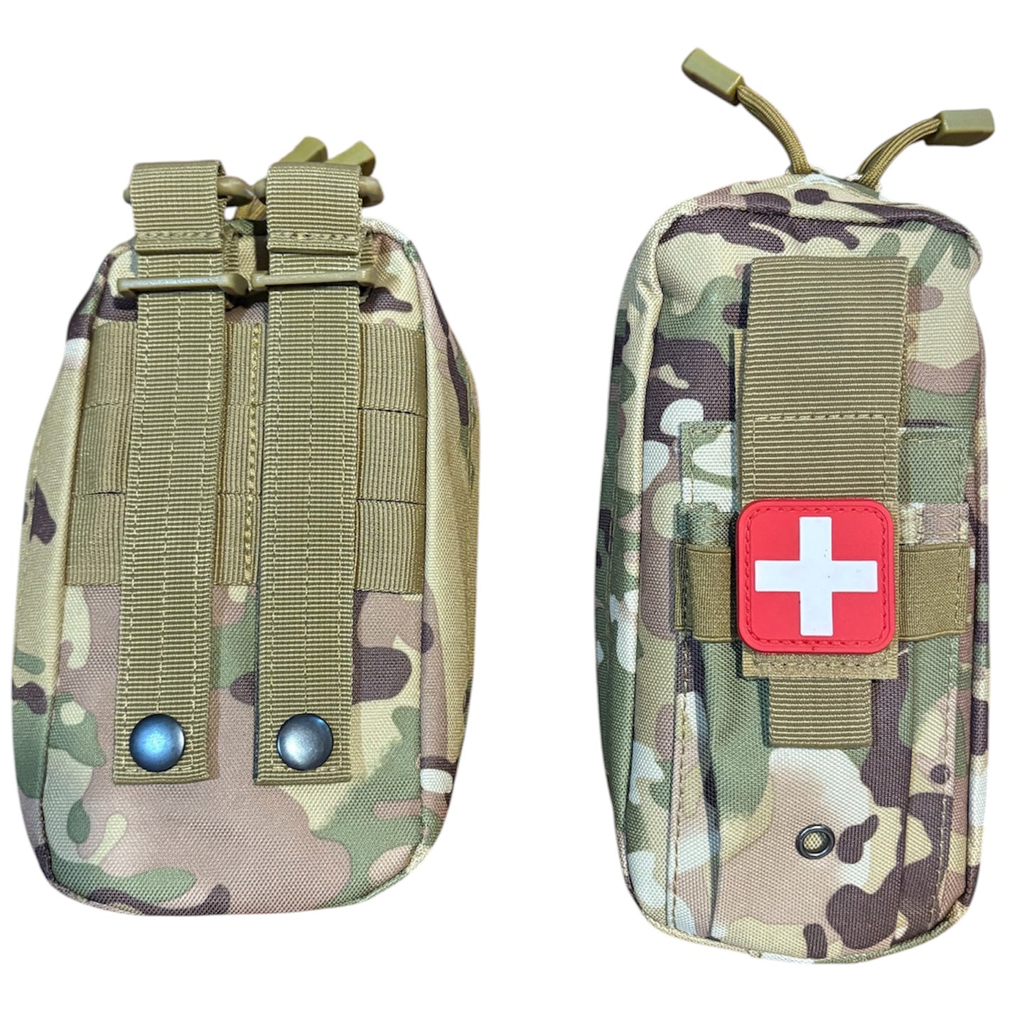 The Basic Combat Trauma Kit With Multicam Pouch Bundle is for emergency treatment for one person in case of injury. www.defenceqstore.com.au