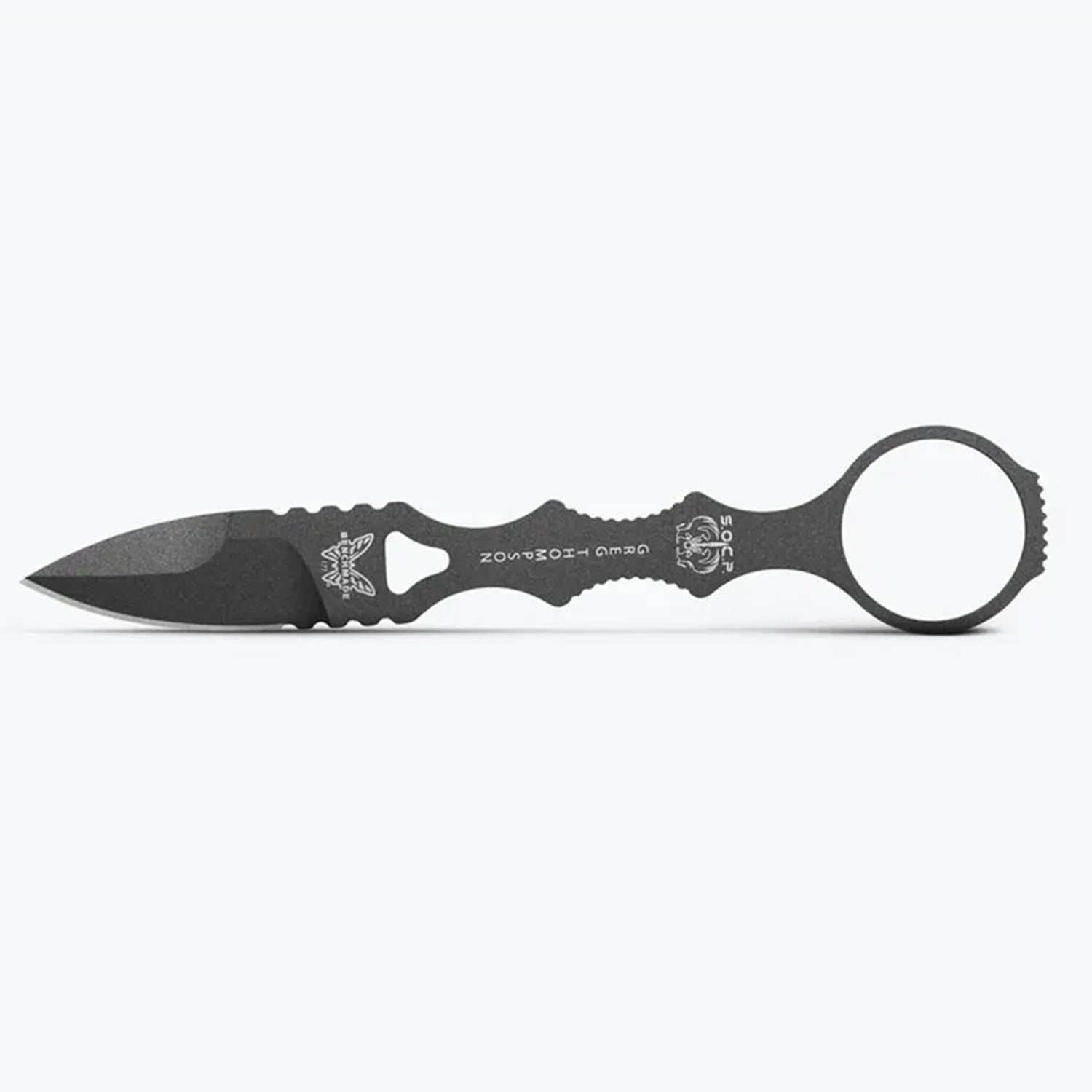 Finished in subdued Tungsten Grey, this Mini SOCP® features a 440C stainless steel blade, a single edge grind, and a skeletonised handle optimised for fast control. Lightweight, low profile, and backed by a matching SOCP® sheath to keep it ready — wherever you are.  www.defenceqstore.com.au