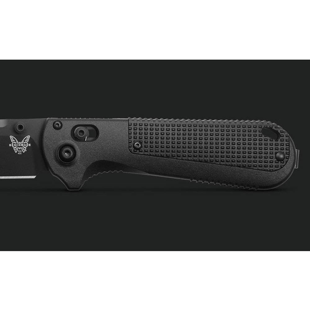 Look no further than the 430BK-02 Redoubt® for all-encompassing preparedness from self defense to hard use utility. The new under-the-radar, all black variant of this robust EDC features tough CPM-D2 blade steel with a Black Cerakote finish and durable Black Grivory® handles with a highly textured pattern for a sure grip with or without gloves. www.defenceqstore.com.au