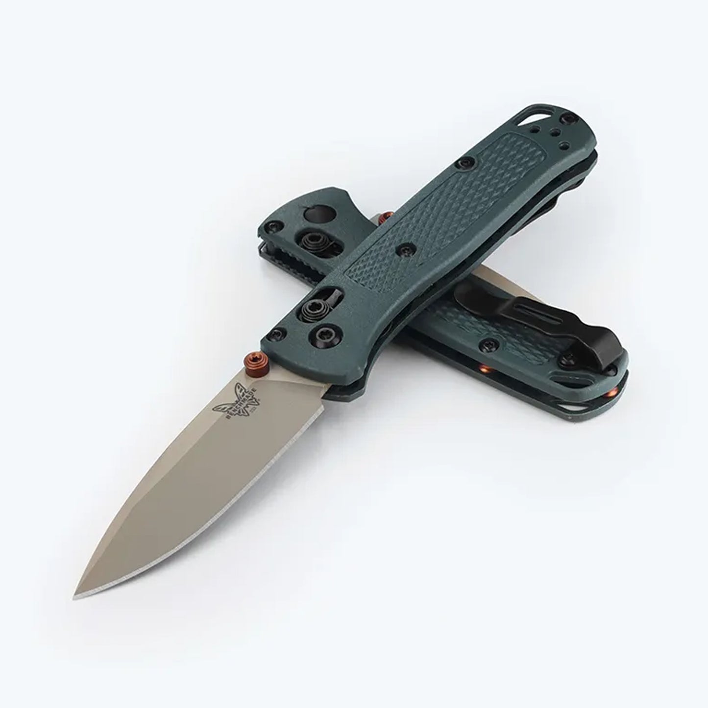 Limited release for 2026 Season 1 - The Mini Bugout returns in a fresh seasonal colour variant—Taiga Green with a McMillan Tan blade and Burnt Copper hardware. This ultralight carry packs full sized performance in a pocket sized profile. Tip-down black oxide mini deep carry clip. Made in U.S.A. www.defenceqstore.com.au