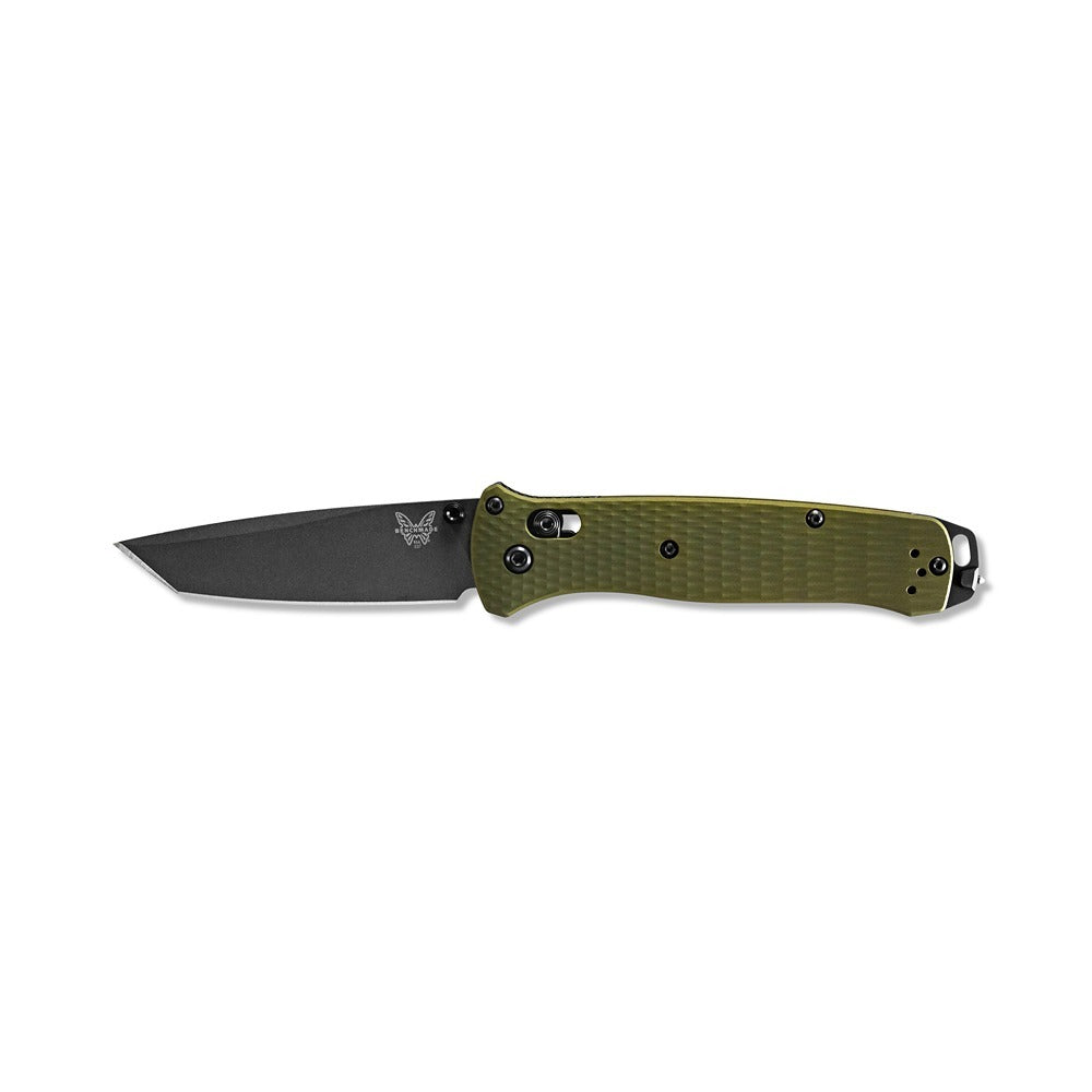 Upgrade your folding knife game with the powerful 537GY-1 Bailout. Boasting a slim profile but built with strong CPM-M4 steel and woodland green aluminum handles, this knife is the ultimate lightweight powerhouse. Plus, the carbide glass breaker on the pommel adds an extra layer of versatility. www.defenceqstore.com.au