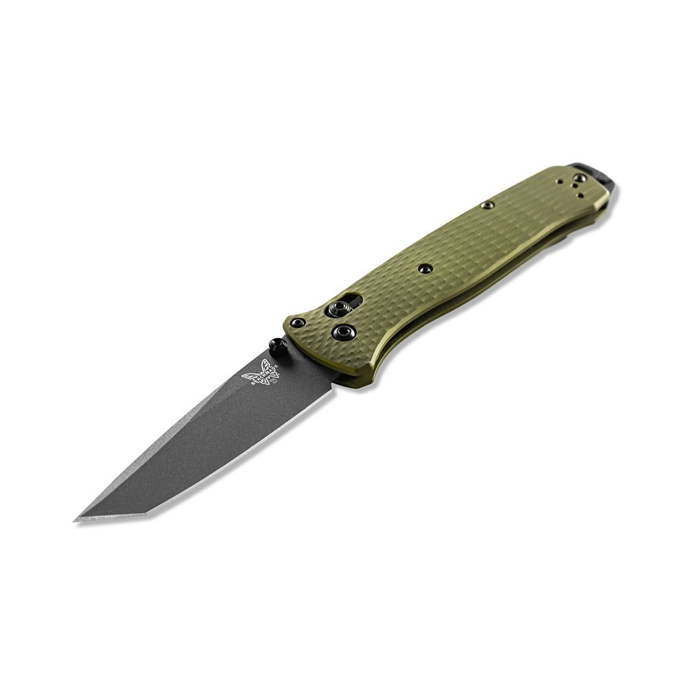 Upgrade your folding knife game with the powerful 537GY-1 Bailout. Boasting a slim profile but built with strong CPM-M4 steel and woodland green aluminum handles, this knife is the ultimate lightweight powerhouse. Plus, the carbide glass breaker on the pommel adds an extra layer of versatility. www.defenceqstore.com.au