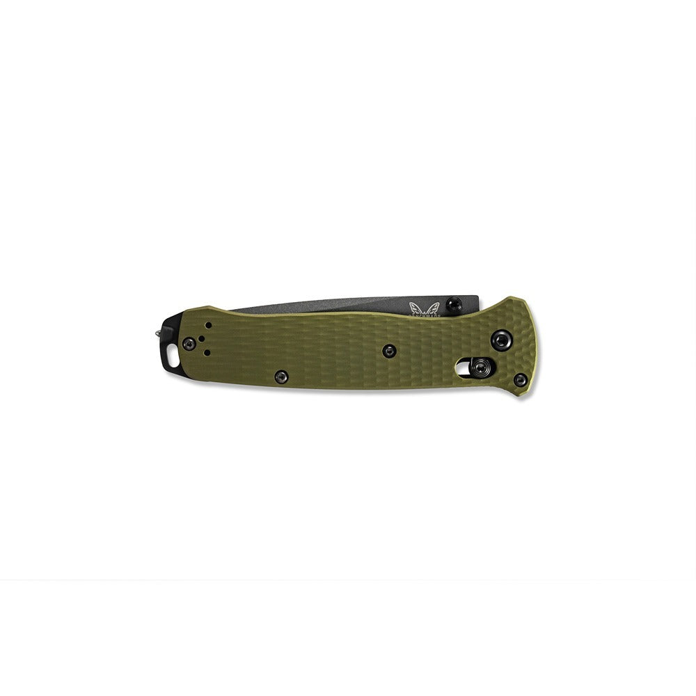 Upgrade your folding knife game with the powerful 537GY-1 Bailout. Boasting a slim profile but built with strong CPM-M4 steel and woodland green aluminum handles, this knife is the ultimate lightweight powerhouse. Plus, the carbide glass breaker on the pommel adds an extra layer of versatility. www.defenceqstore.com.au