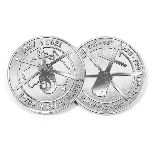 The Limited Edition S-70A-9 Black Hawk Helicopter Medallion is the perfect way to celebrate the end of an era. Limited to only 1,000 releases, it is a true collector's item. www.defenceqstore.com.au