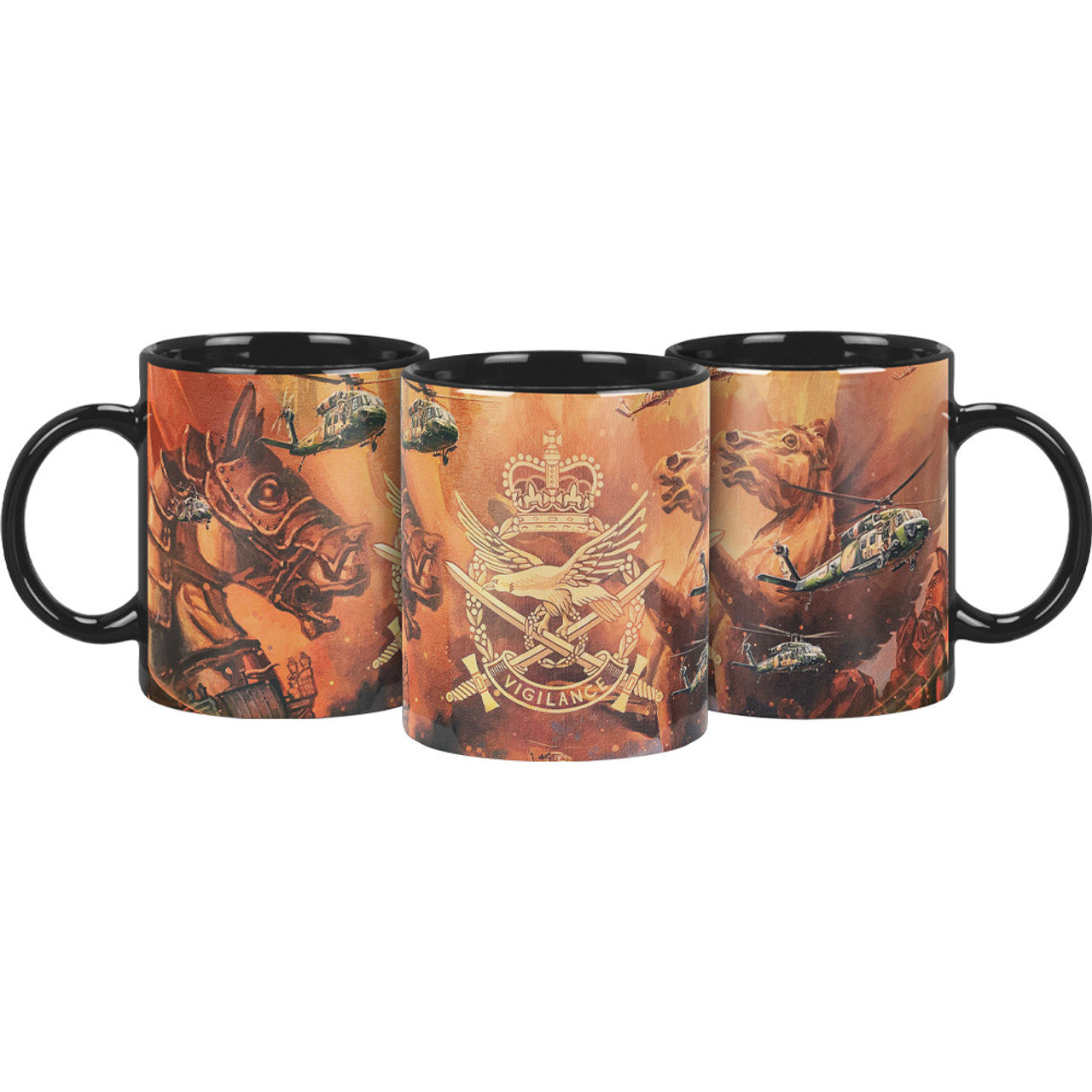 The complete set of three coffee mugs brings beautiful art to your day. Coming together to create the full artwork from Drew Harrison, this fantastic set is the perfect addition to your kitchen or office and lets you explore this intricate artwork from a new angle. www.defenceqstore.com.au