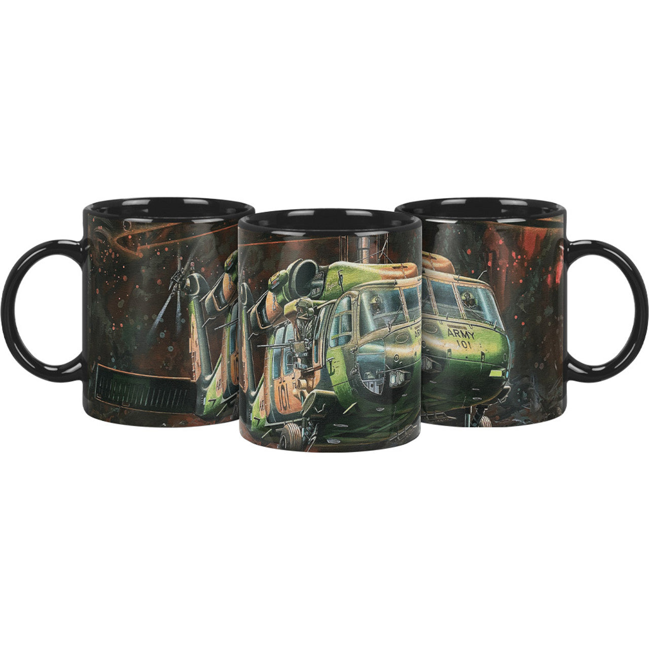 The complete set of three coffee mugs brings beautiful art to your day. Coming together to create the full artwork from Drew Harrison, this fantastic set is the perfect addition to your kitchen or office and lets you explore this intricate artwork from a new angle. www.defenceqstore.com.au