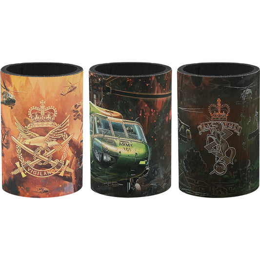 A fantastic collection of three limited-edition drink coolers featuring beautiful sections of Drew Harrison's sensational artwork. The perfect set for parties, barbeques, or camping, this spectacular set is made of high-quality neoprene, great for keeping drinks cold and conversation flowing. www.defenceqstore.com.au