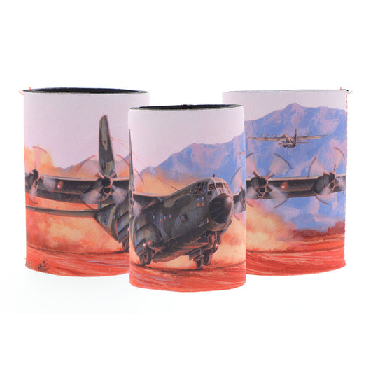 he durable neoprene material ensures that your drinks stay cold for hours, while the beautiful artwork depicting the C-130 Hercules adds a touch of style to your mornings. This cooler is perfect for sharing with family and friends. Don't miss out on this unique piece from the Iconic Aviation Collection. www.defenceqstore.com.au