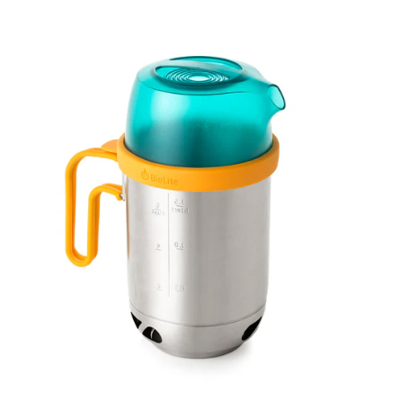 A true grab-and-go system, the KettlePot pours like a kettle and cooks like a pot while doubling as a carrying case for the Biolite CampStove. www.defenceqstore.com.au