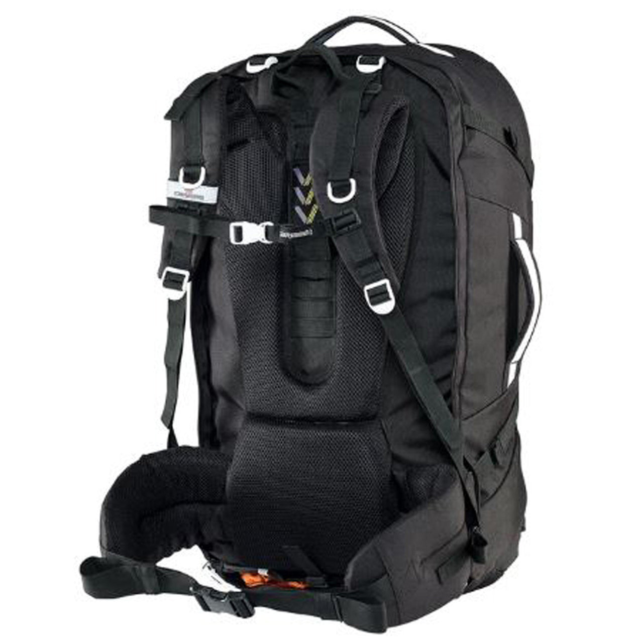 Premium quality travel pack series (65L and 75L sizes available) Detachable zip off style multi-functional daypack is great for day trips or carry-on use Easy to adjust Vantage harness with internal aluminium frame provides great&nbsp;back support and assists load distribution Sternum strap and padded hip belt with lumbar support Concealable harness cover protects the Vantage back system during air/land/sea transit Heavy duty water resistant base panels www.defenceqstore.com.au