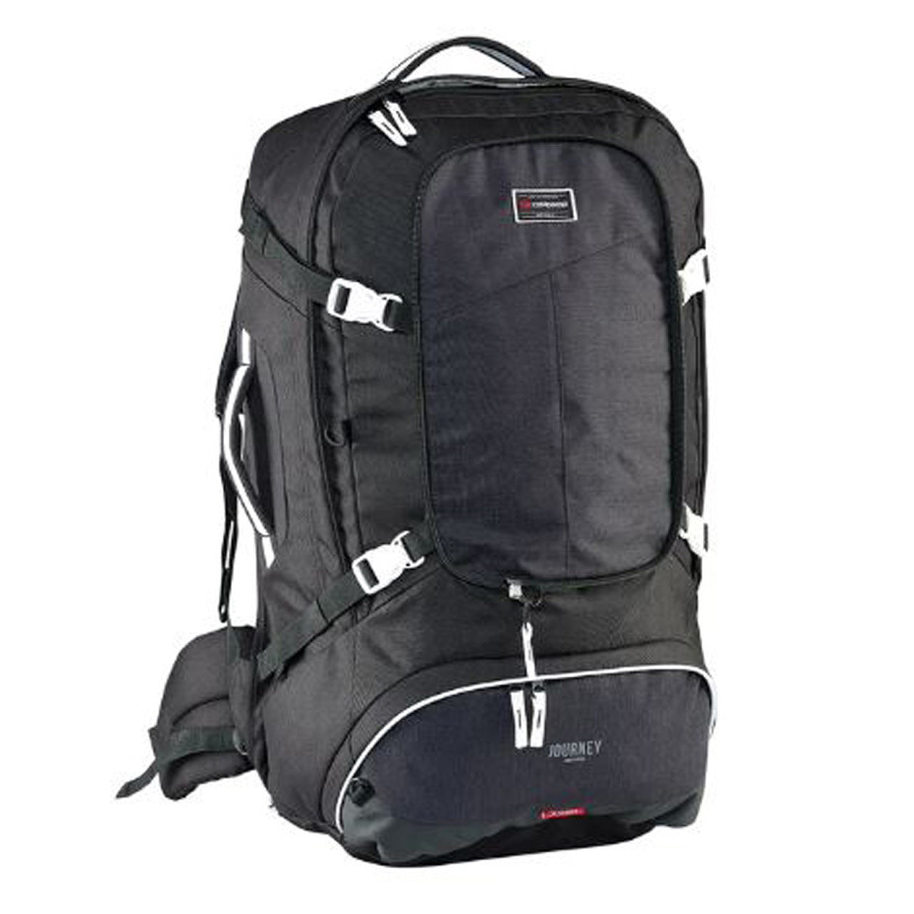 Premium quality travel pack series (65L and 75L sizes available) Detachable zip off style multi-functional daypack is great for day trips or carry-on use Easy to adjust Vantage harness with internal aluminium frame provides great&nbsp;back support and assists load distribution Sternum strap and padded hip belt with lumbar support Concealable harness cover protects the Vantage back system during air/land/sea transit Heavy duty water resistant base panels www.defenceqstore.com.au