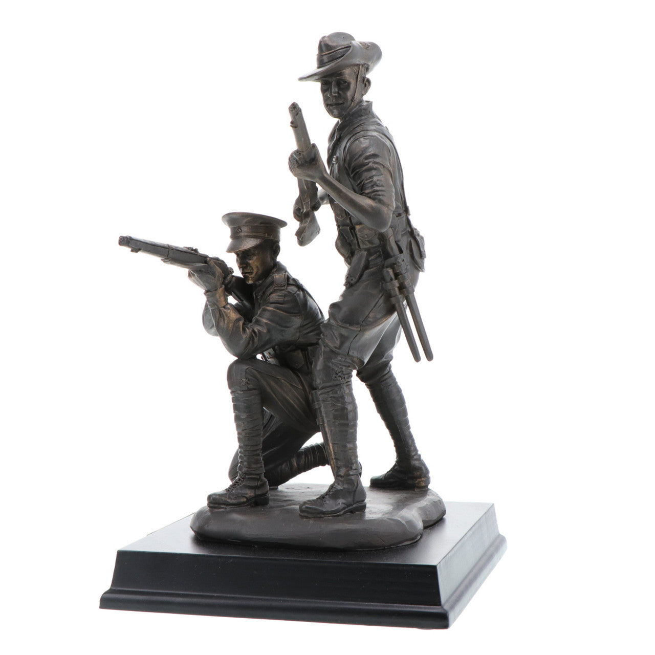 The beautiful 2015 release Sands of Gallipoli Their Spirit Gallipoli Centenary Bronze Figurine, shares the spirit of Gallipoli with this amazingly detailed Limited Edition cold cast bronze figurine. Standing 240mm with a glass vial of actual sands collected from the landing beaches at Gallipoli set into the timber base, this is an heirloom to be treasured through the ages. Only 5,000 available worldwide. www.defenceqstore.com.au