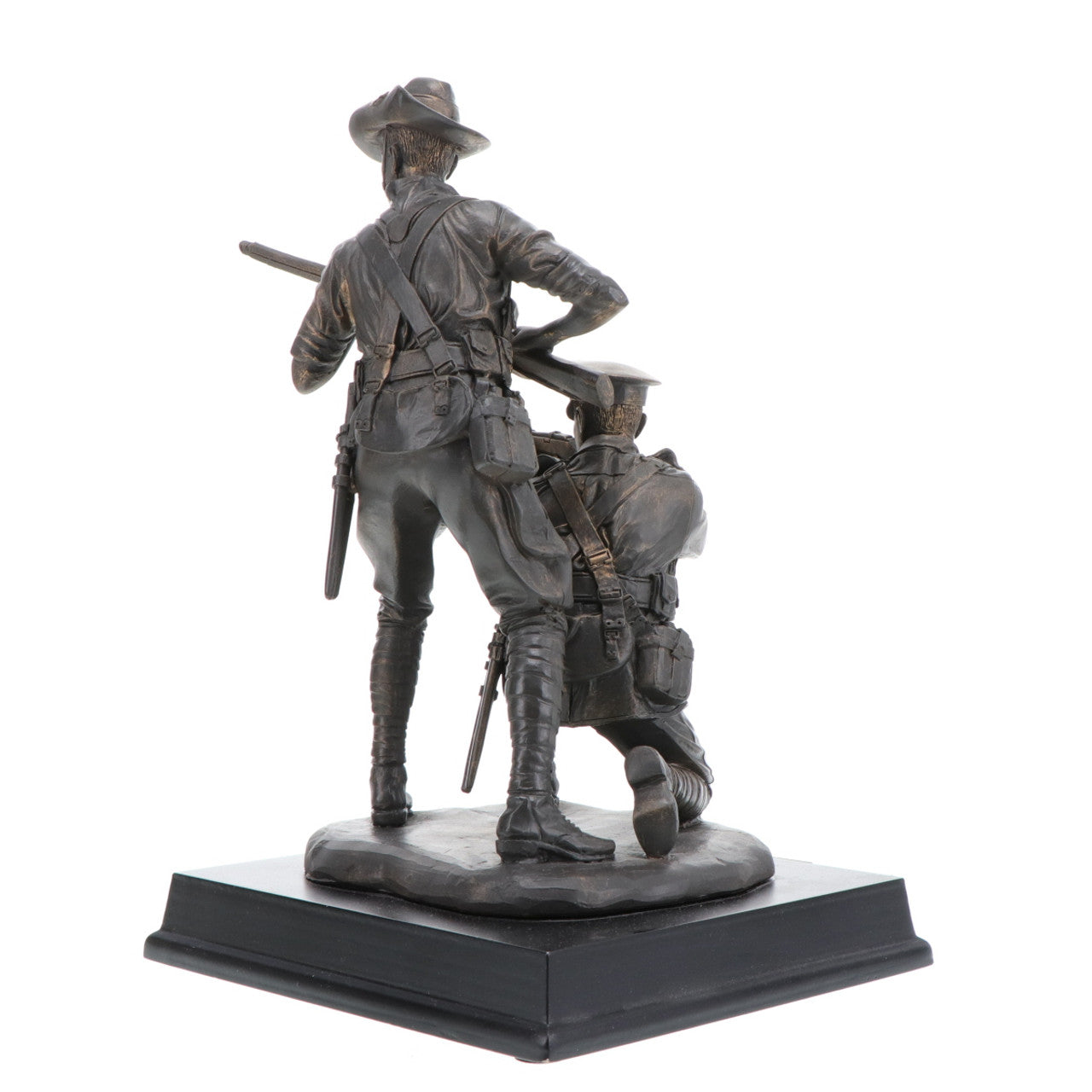 The beautiful 2015 release Sands of Gallipoli Their Spirit Gallipoli Centenary Bronze Figurine, shares the spirit of Gallipoli with this amazingly detailed Limited Edition cold cast bronze figurine. Standing 240mm with a glass vial of actual sands collected from the landing beaches at Gallipoli set into the timber base, this is an heirloom to be treasured through the ages. Only 5,000 available worldwide. www.defenceqstore.com.au