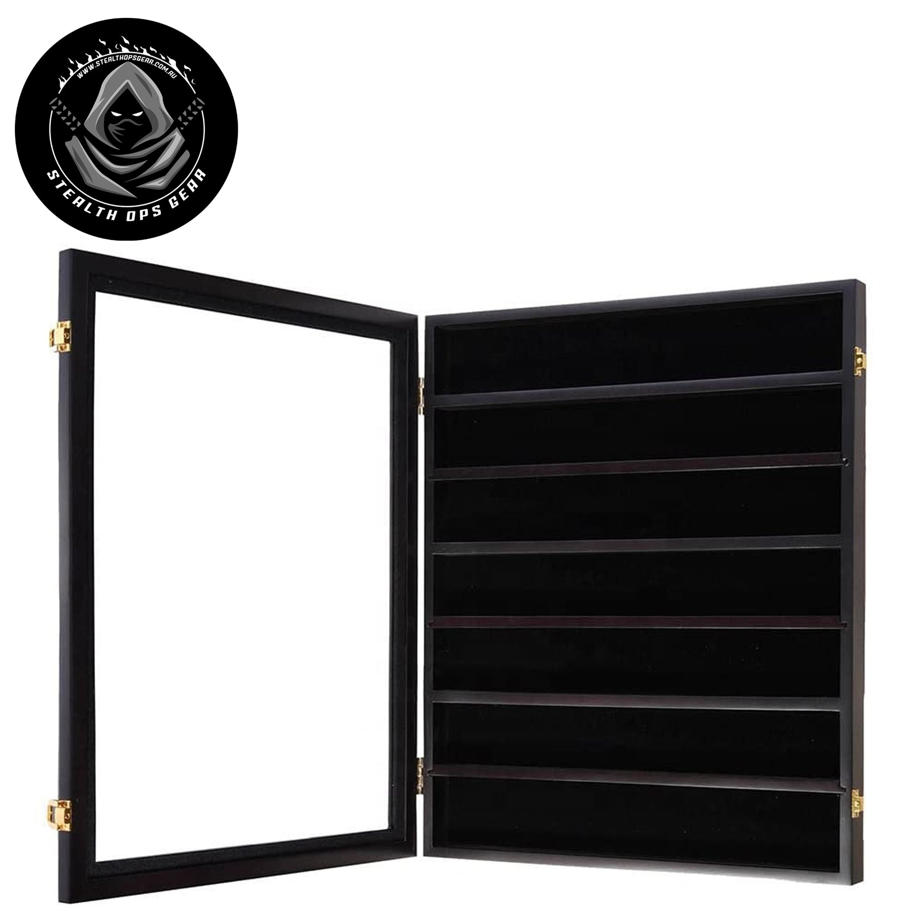Display your prized challenge coin collection with the elegance it deserves. This premium Challenge Coin Display Case from Stealth Ops Gear features seven velvet-backed levels that showcase up to 49 coins in stunning detail. www.defenceqstore.com.au