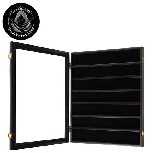 Display your prized challenge coin collection with the elegance it deserves. This premium Challenge Coin Display Case from Stealth Ops Gear features seven velvet-backed levels that showcase up to 49 coins in stunning detail. www.defenceqstore.com.au