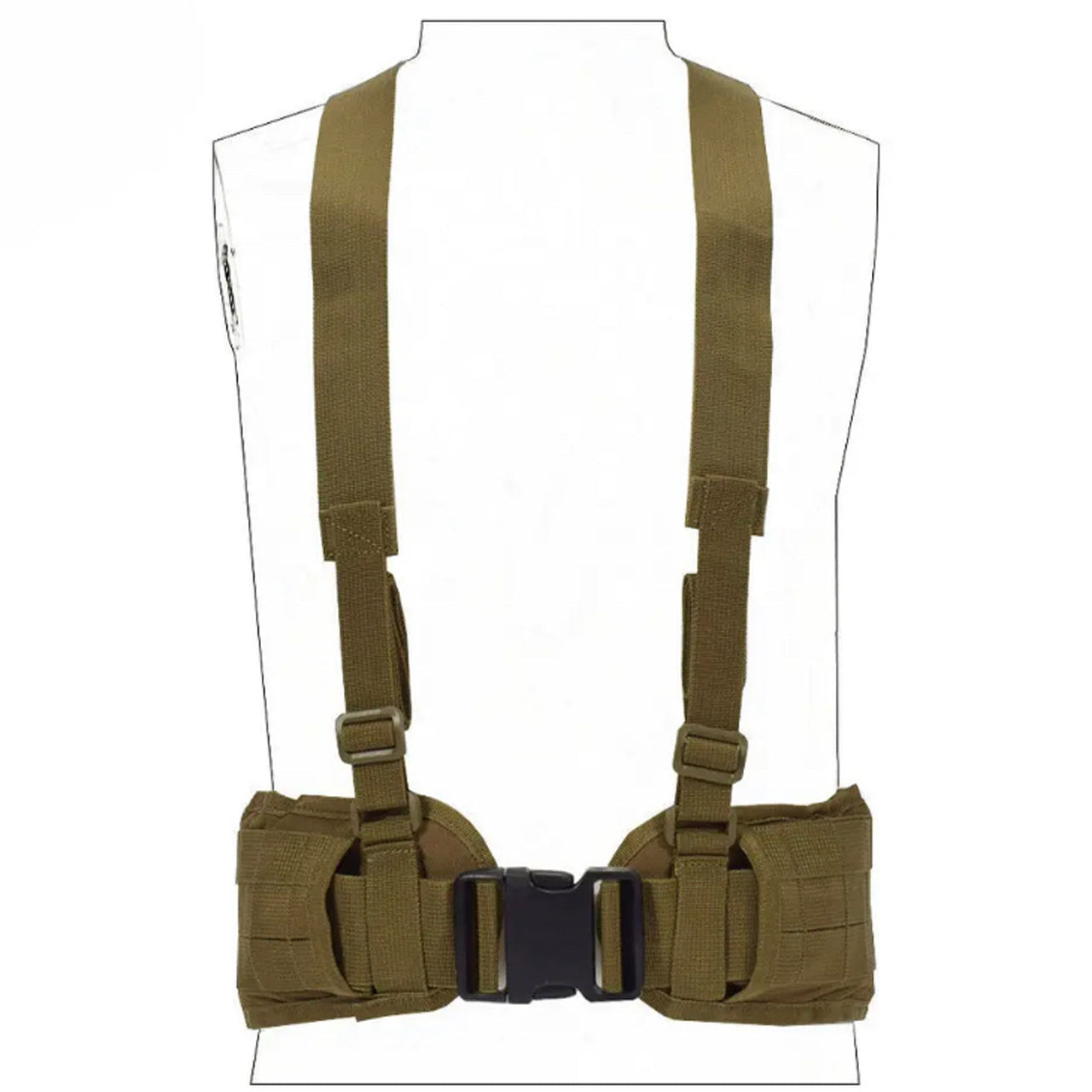 Boasting three rows of MOLLE-designed webbing straps for easy pouch attachment, the Cross Harness Platform is a lightweight, low-profile option with adjustable waist straps (34-64 inches) and easy-release, high-quality buckles. www.defenceqstore.com.au colour coyote