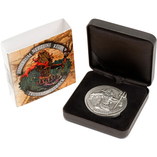 Celebrate a time-honoured maritime tradition with the Crossing the Line Shellback Medallion. This 48mm antique silver-plated medallion pays homage to the ancient custom of 'Crossing the Line' ceremonies, a tradition that found its way into the esteemed ranks of the Royal Australian Navy. www.defenceqstore.com.au