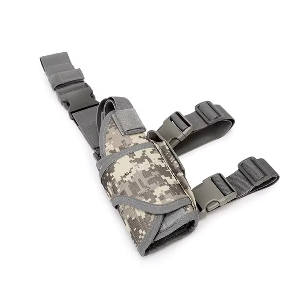 Deluxe Adjustable Drop Leg Tactical Holster has been designed to fit the needs of any tactical, public safety, or military professional. The fully adjustable thigh holster will fit most full-frame semi-automatic pistols. www.defenceqstore.com.au