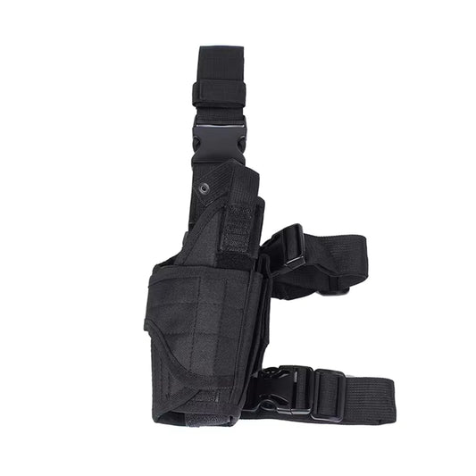 Deluxe Adjustable Drop Leg Tactical Holster has been designed to fit the needs of any tactical, public safety, or military professional. The fully adjustable thigh holster will fit most full-frame semi-automatic pistols. www.defenceqstore.com.au