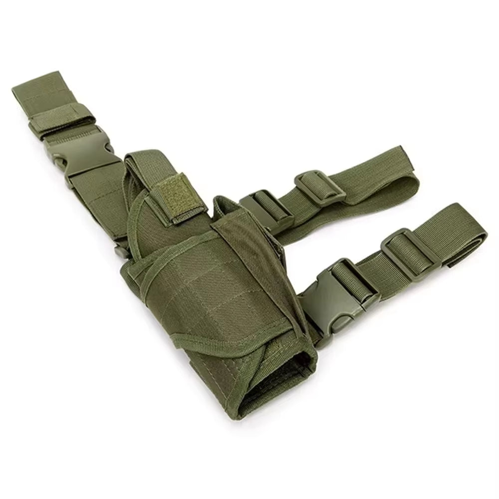 Deluxe Adjustable Drop Leg Tactical Holster has been designed to fit the needs of any tactical, public safety, or military professional. The fully adjustable thigh holster will fit most full-frame semi-automatic pistols. www.defenceqstore.com.au