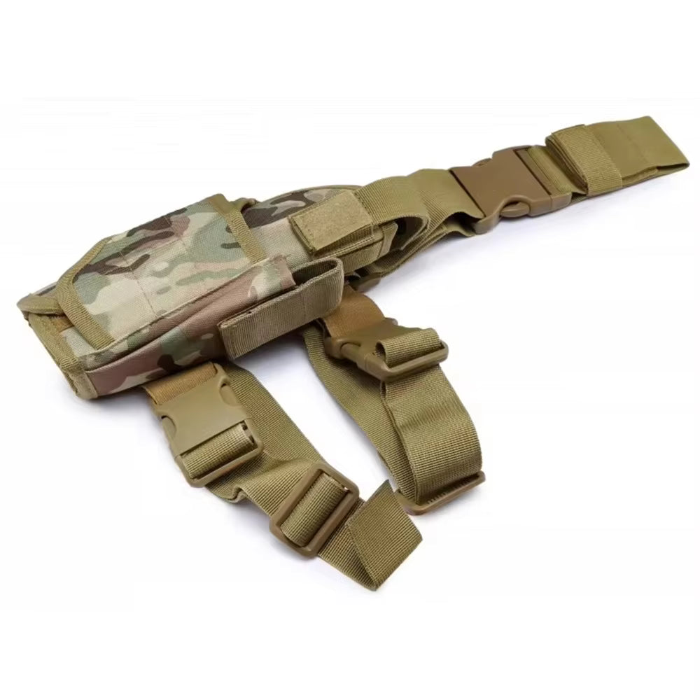 Deluxe Adjustable Drop Leg Tactical Holster has been designed to fit the needs of any tactical, public safety, or military professional. The fully adjustable thigh holster will fit most full-frame semi-automatic pistols. www.defenceqstore.com.au
