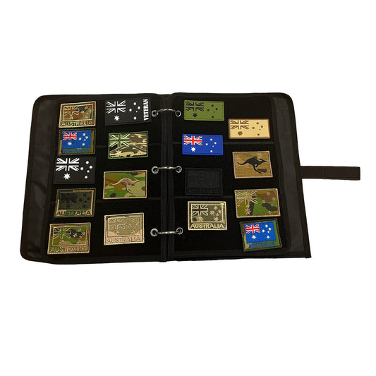 Showcase your patch collection in style with this premium display folder. Keep your hard-earned Velcro patches organized and protected across 10 full pages(5 individual back to back). www.defenceqstore.com.au