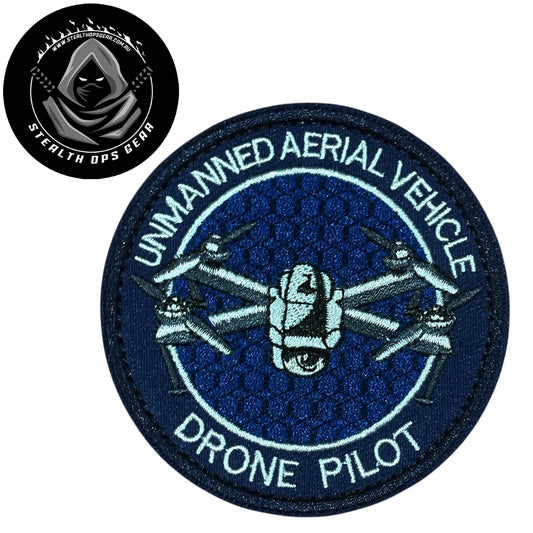 Unleash your creativity with the Drone Pilot Blue Embroidery Patch Hook &amp; Loop Stealth Ops Gear&nbsp;! Measuring 8cm and featuring a beautifully embroidered design and secure hook &amp; loop backing, this patch is a must-have for any collector. www.defenceqstore.com.au