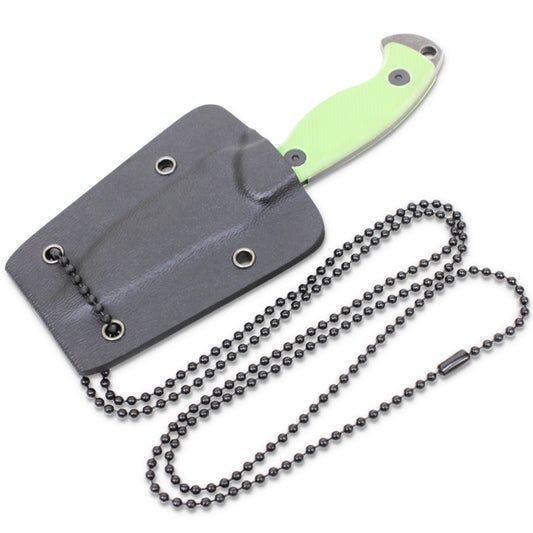 This Drop Point Neck Knife comes with a plastic sheath on a ball chain necklace and is designed to be worn around the neck and act as an emergency knife should you become separated from your main knife in a survival situation. www.defenceqstore.com.au