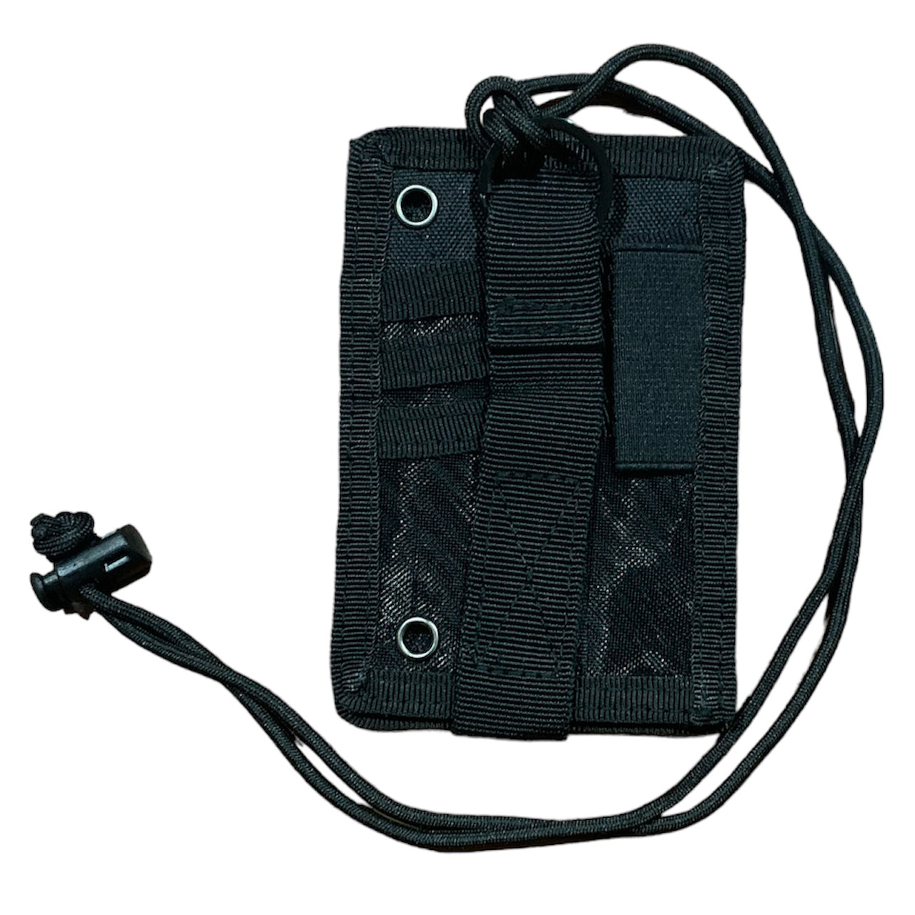 Elevate your tactical gear with the Elite Tactical MOLLE Capable ID Holder in Black. Its convenient front ID window and MOLLE compatibility make it the perfect accessory for attaching to your equipment or wearing around your neck. With space for a pen and three separate card slots in the back, this holder offers added security for your valuables. The tear away front ID holder and included paracord with toggle add a rugged and functional touch. www.defenceqstore.com.au