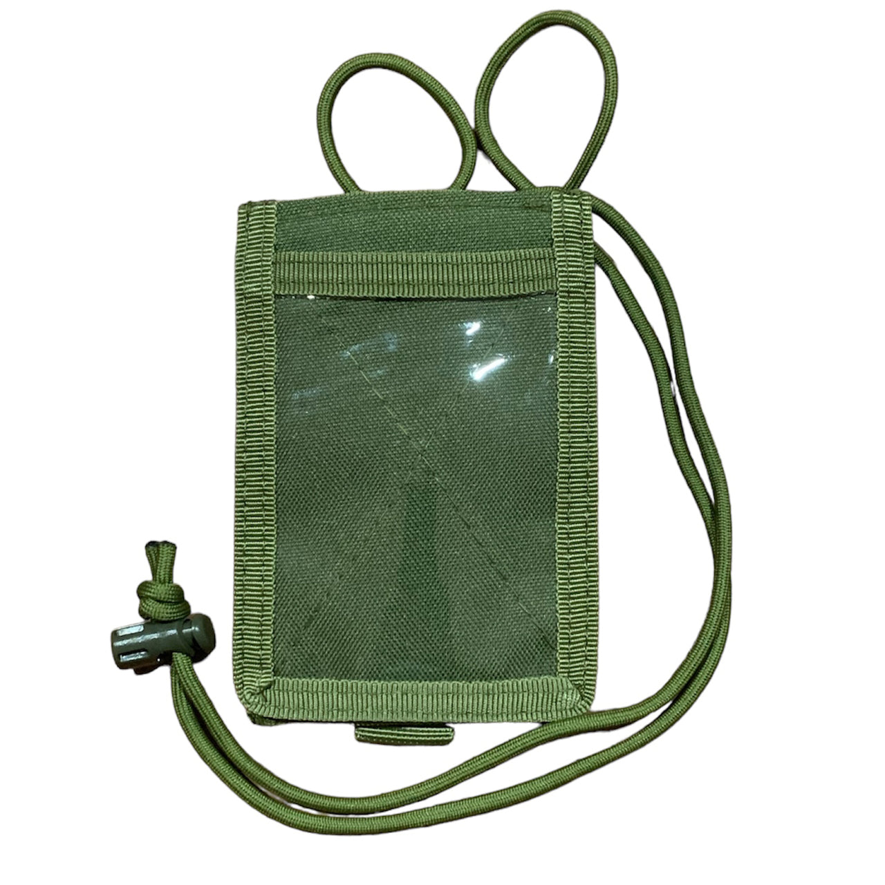 Elevate your tactical gear with the Elite Tactical MOLLE Capable ID Holder in OD Green. Its convenient front ID window and MOLLE compatibility make it the perfect accessory for attaching to your equipment or wearing around your neck. With space for a pen and three separate card slots in the back, this holder offers added security for your valuables. The tear away front ID holder and included paracord with toggle add a rugged and functional touch. www.defenceqstore.com.au