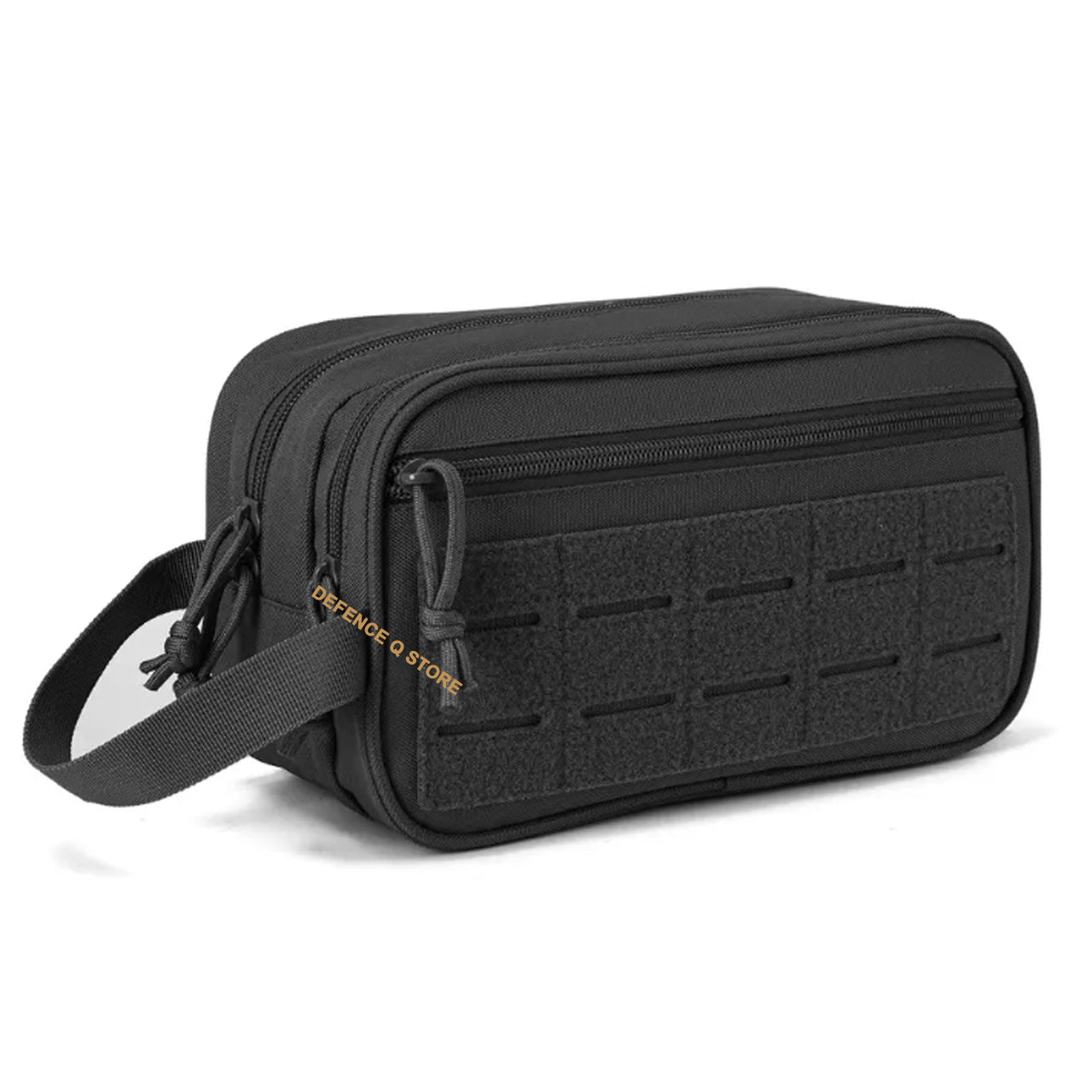 This Toiletry Bag is MOLLE capable and can be used for other gear, it's a must-have for any traveler. With dimensions of 15cm (H) x 26cm (W) x 11cm (D), it's perfect for storing toiletries and accessories. Made from 900D fabric material, it boasts a sleek and durable design. www.defenceqstore.com.au