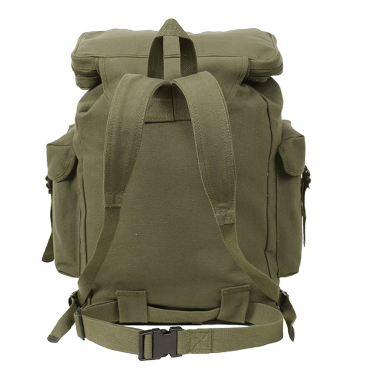 Strong canvas material Metal fastenings Backpack or shoulder bag Drop sack style with upper compartment 50 x 33 x 19cm www.defenceqstore.com.au