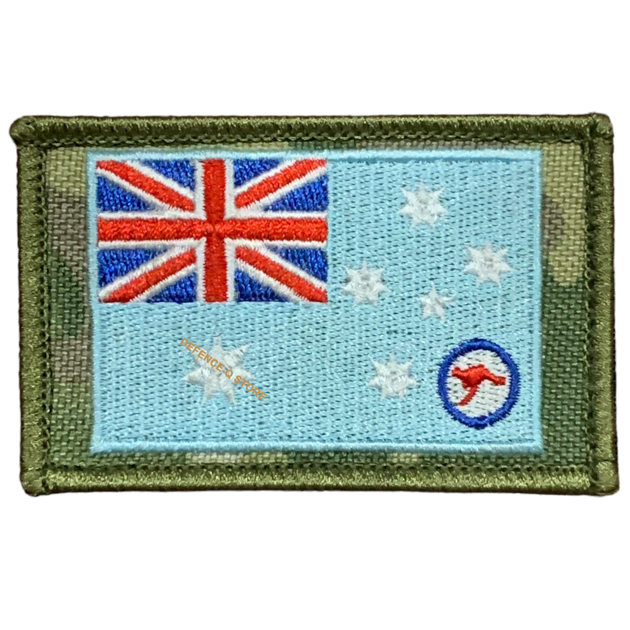The Royal Air Force Ensign  In 1948, it was decided to have an Ensign that would better reflect an Australian identity, so the Southern Cross and the Commonwealth Star were added and the Roundel reduced in size. This design was granted Royal approval in October 1948. www.defenceqstore.com.au