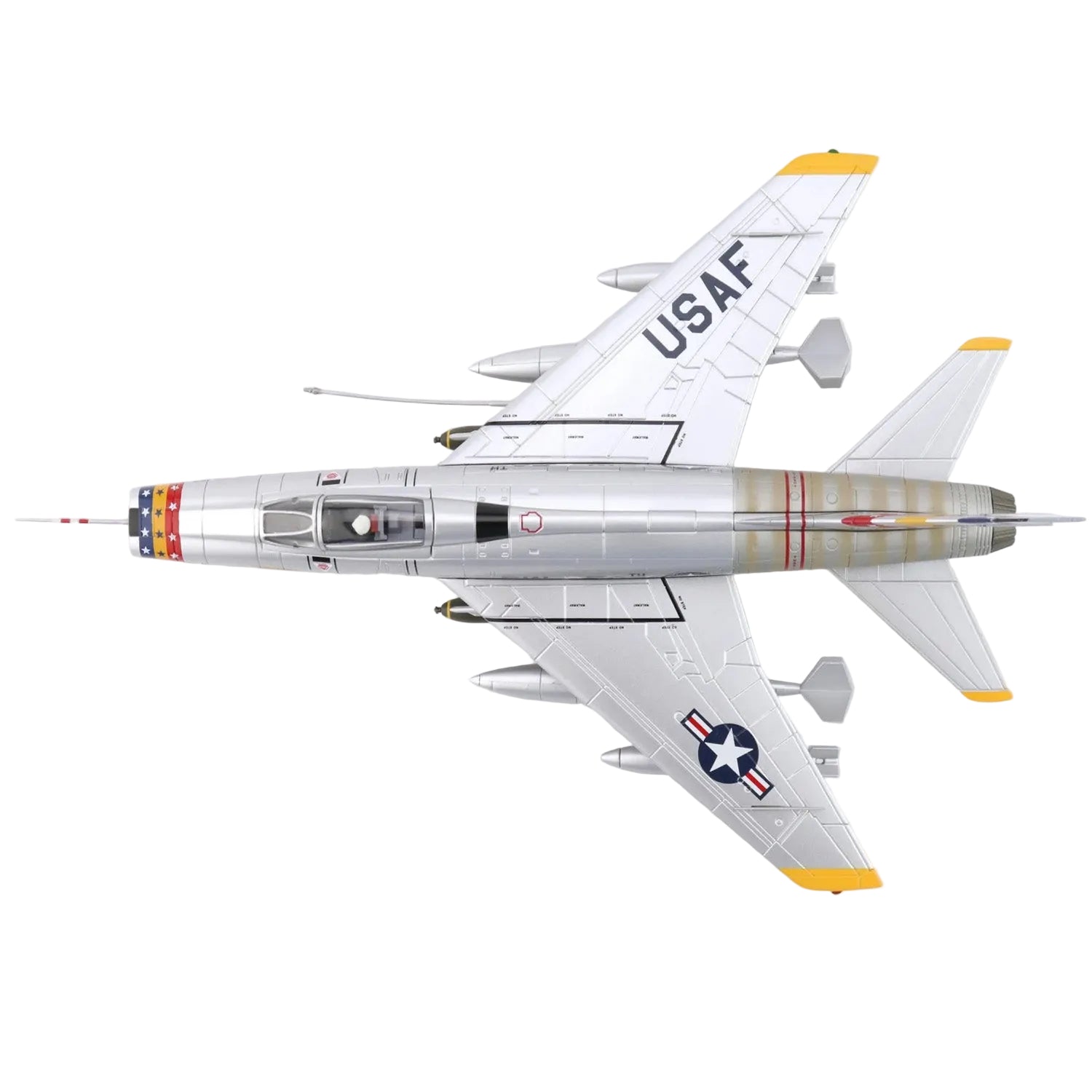 Own a piece of aviation history with this meticulously detailed 1/72 scale F-100D Super Sabre diecast model—the legendary "Hun" that broke the sound barrier. This historically accurate replica captures the aircraft that dominated Cold War skies and proved itself in Vietnam's most intense combat missions. www.defenceqstore.com.au