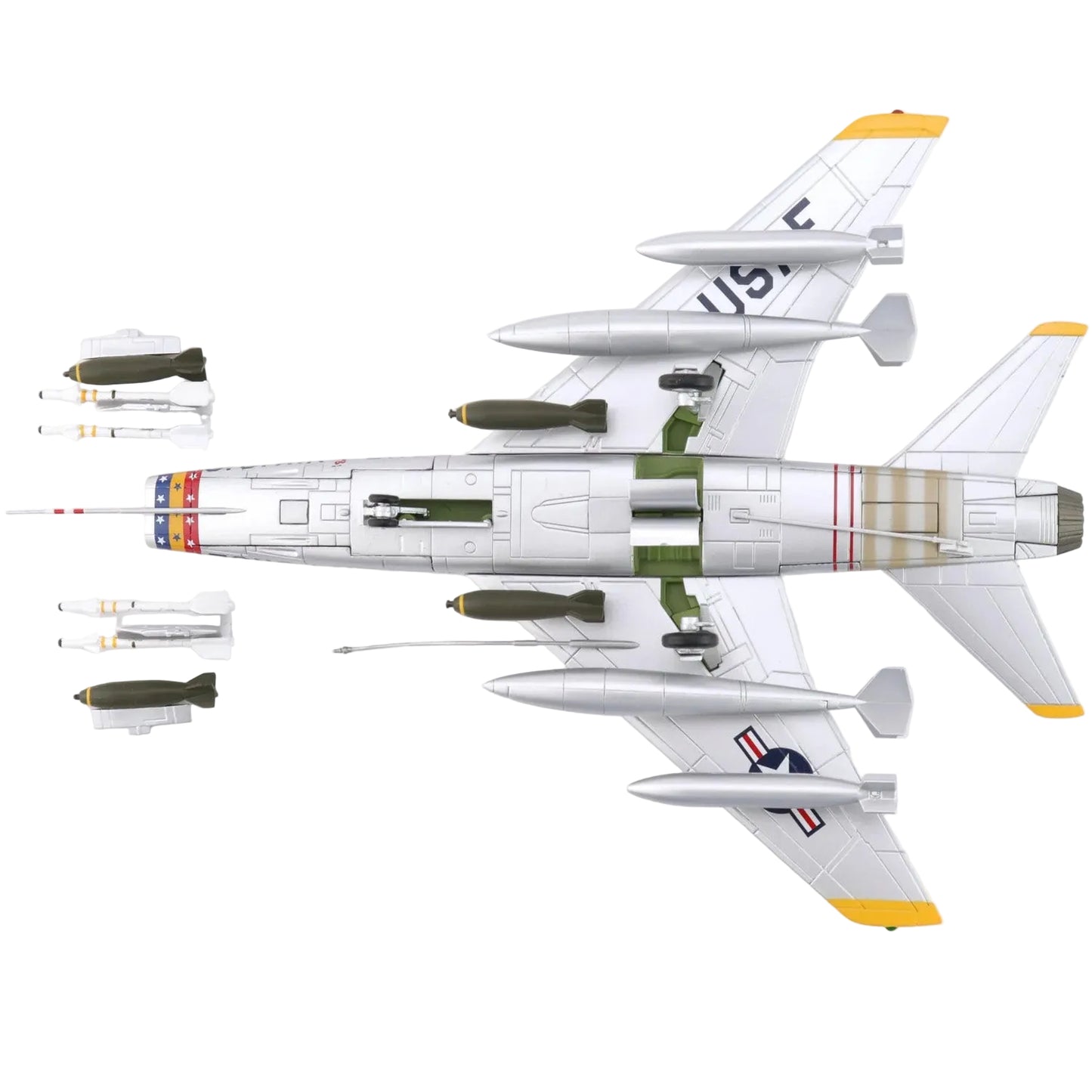 Own a piece of aviation history with this meticulously detailed 1/72 scale F-100D Super Sabre diecast model—the legendary "Hun" that broke the sound barrier. This historically accurate replica captures the aircraft that dominated Cold War skies and proved itself in Vietnam's most intense combat missions. www.defenceqstore.com.au