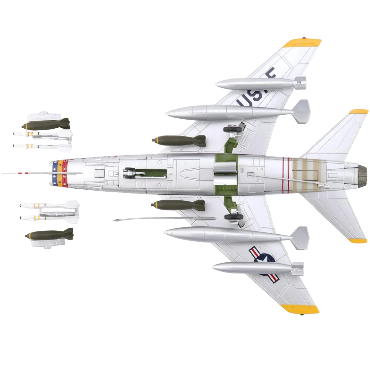 Own a piece of aviation history with this meticulously detailed 1/72 scale F-100D Super Sabre diecast model—the legendary "Hun" that broke the sound barrier. This historically accurate replica captures the aircraft that dominated Cold War skies and proved itself in Vietnam's most intense combat missions. www.defenceqstore.com.au