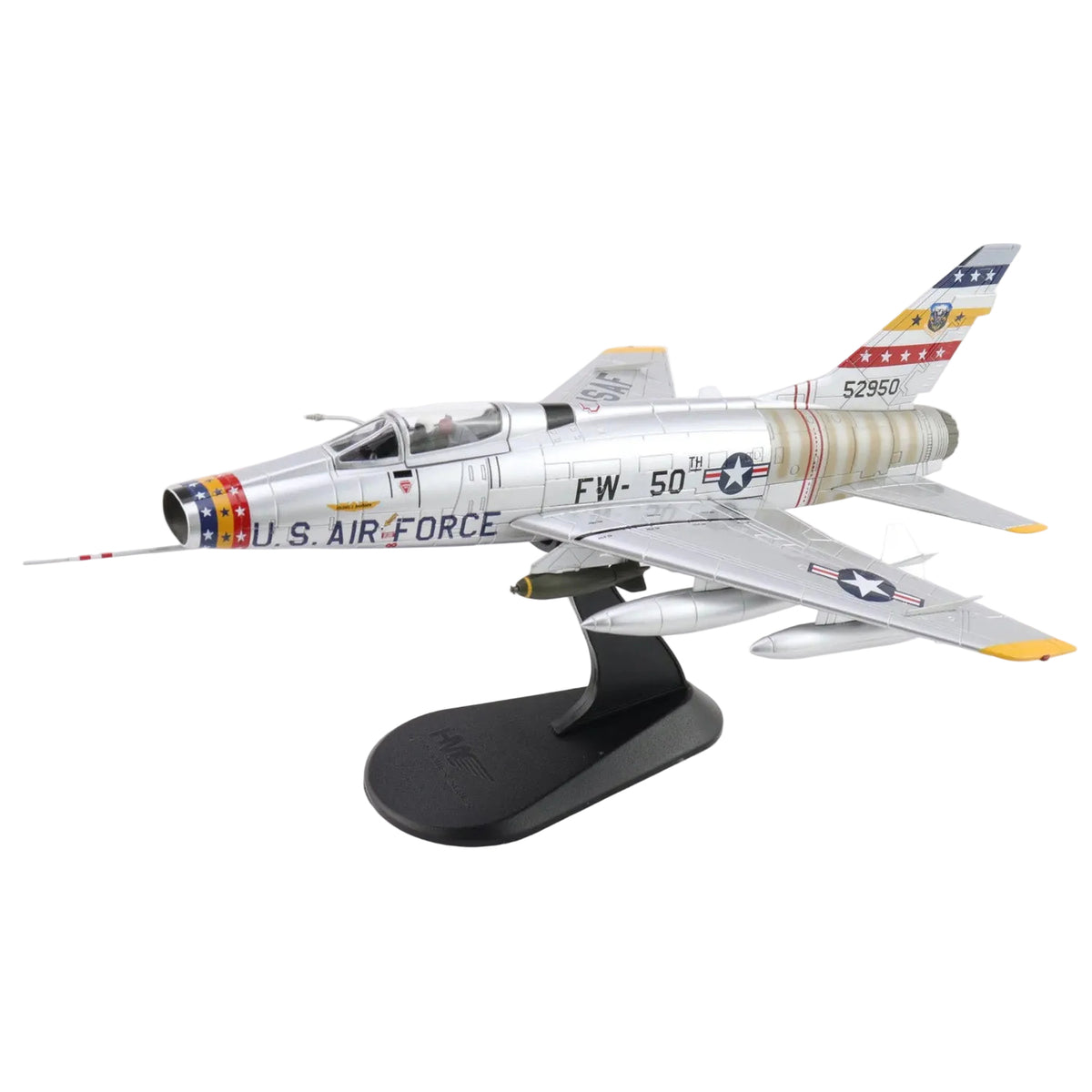 Own a piece of aviation history with this meticulously detailed 1/72 scale F-100D Super Sabre diecast model—the legendary "Hun" that broke the sound barrier. This historically accurate replica captures the aircraft that dominated Cold War skies and proved itself in Vietnam's most intense combat missions. www.defenceqstore.com.au