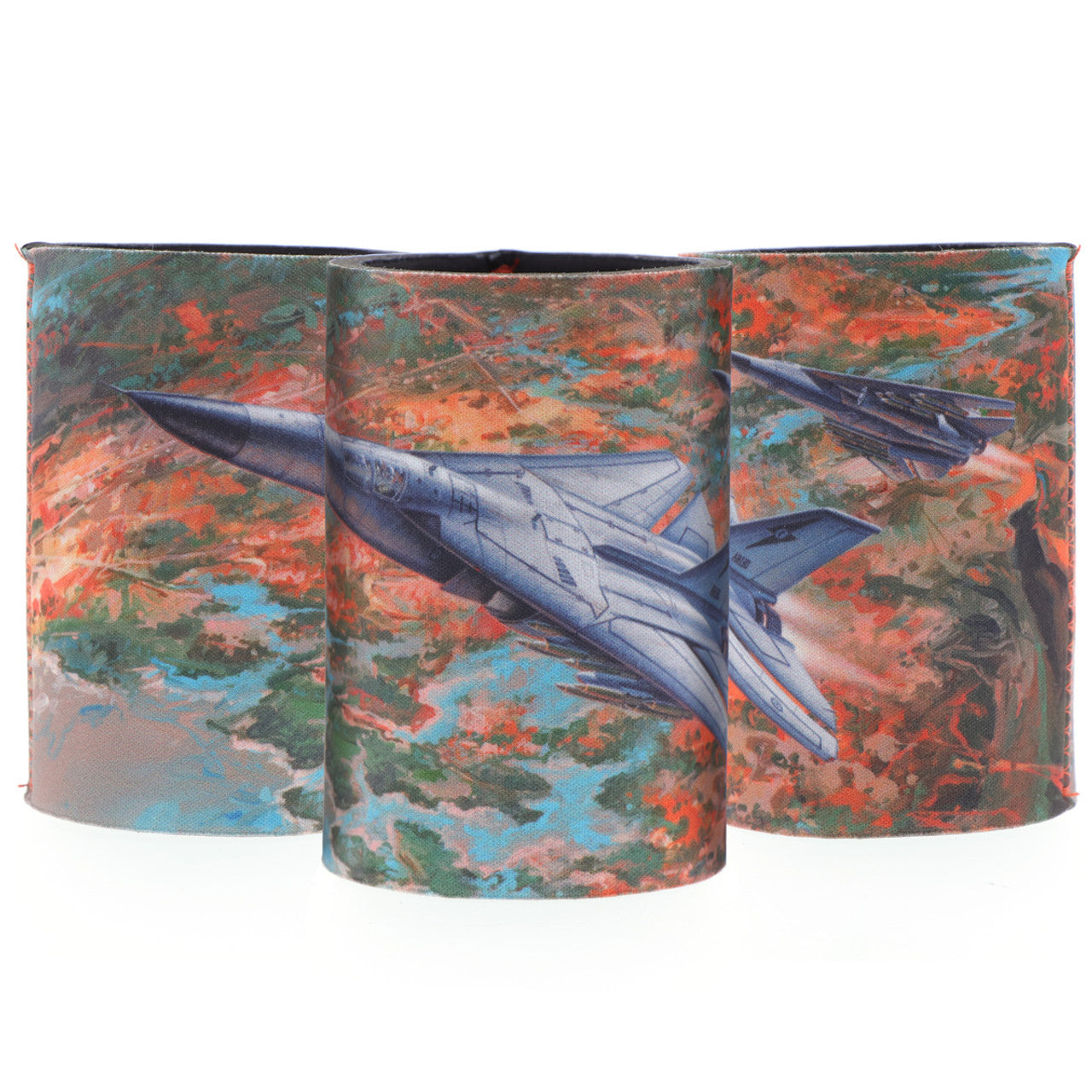 The eye-catching design showcases Harrison's artwork titled "Seek, Strike and Return" along with a schematic of the aircraft in the base. Made from durable neoprene, this cooler is perfect for keeping your drinks cold. The limited edition details inside add to its exclusivity. Don't miss out on this unique piece from the Iconic Aviation Collection. www.defenceqstore.com.au