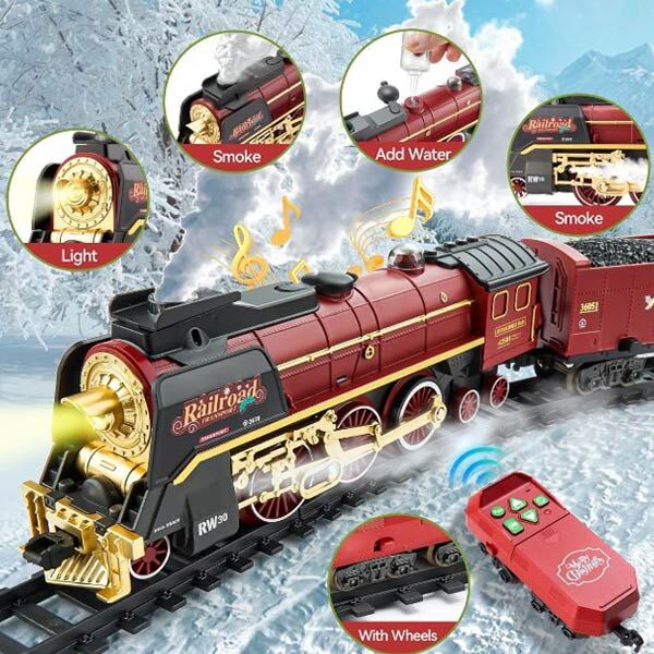 Bring festive cheer to your layout with this detailed Christmas-themed steam train diorama set, featuring realistic lights, steam effects, and a charming scenic environment for a magical holiday display! www.defenceqstore.com.au