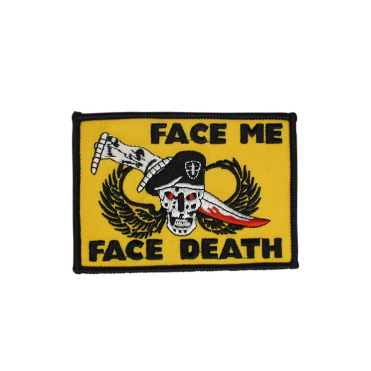 Experience the empowering effects of the Face Me Face Death Patch, measuring 10x7cm. Take on any challenge fearlessly with the support of this powerful patch. www.defenceqstore.com.au