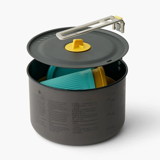 The Frontier Ultralight One Pot Cookset includes a 2L Frontier Pot teamed with our ergonomic Passage Collection bowls and cups to form the base of the best lightweight camp kitchen setup available. www.defenceqstore.com.au